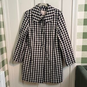 NWT Gal Meets Glam Navy and White Plaid Jacket Size M